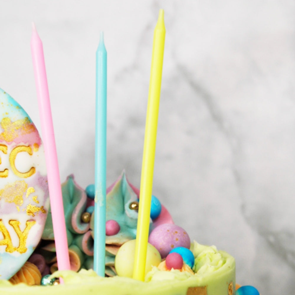 MAKE A WISH - Tall Pastel Pencil Candles x 6