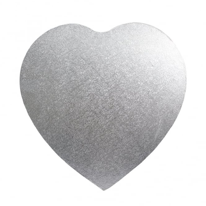 Silver Heart 3mm Cake Board - Choose A Size