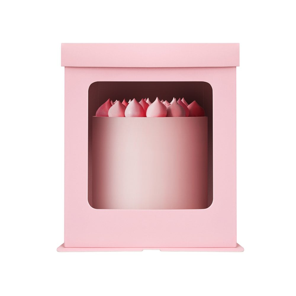 Candy Pink Tall Stylish Cake Box with Window