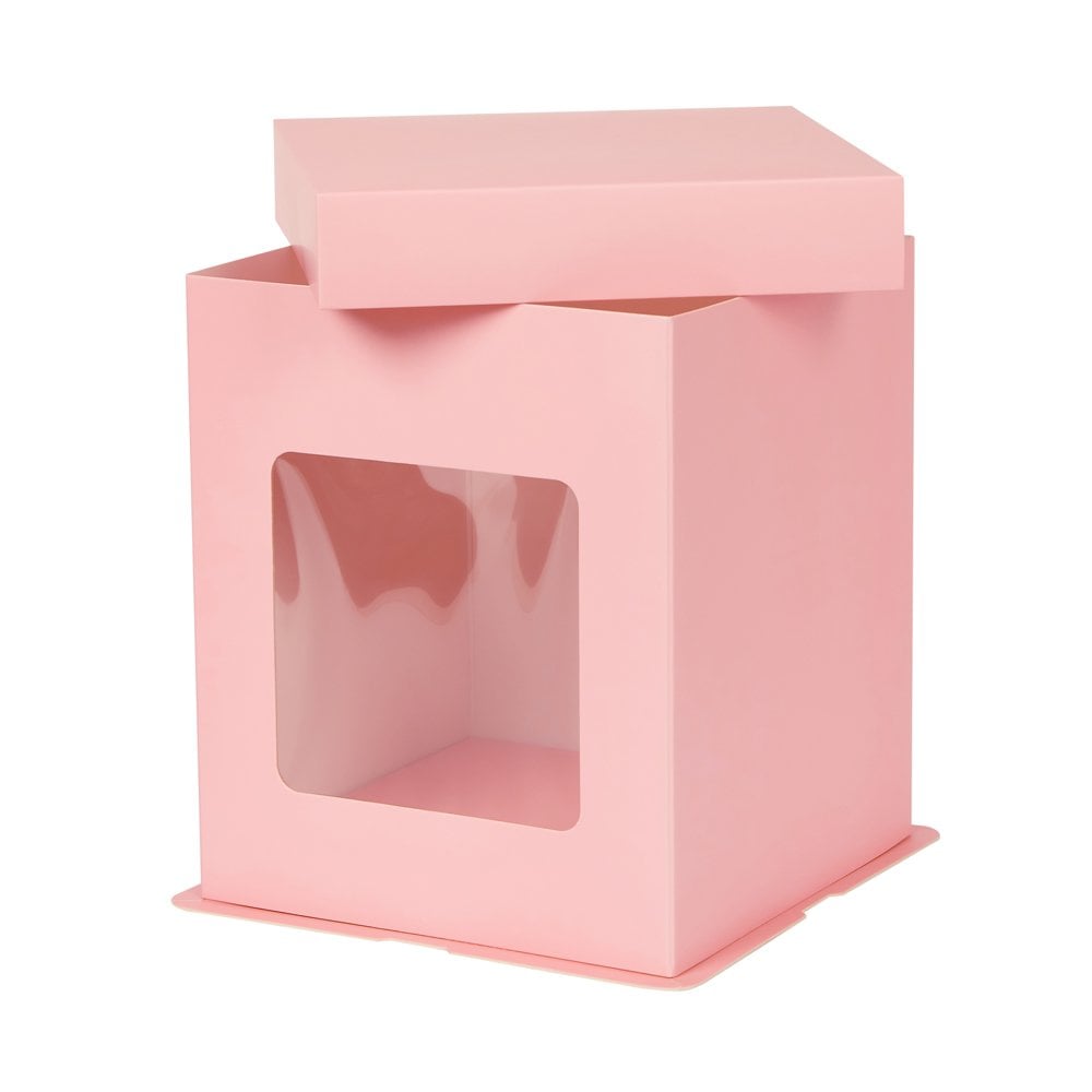 Candy Pink Tall Stylish Cake Box with Window