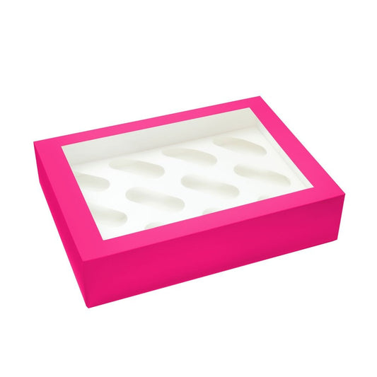 Hot Pink Premium Cupcake Boxes