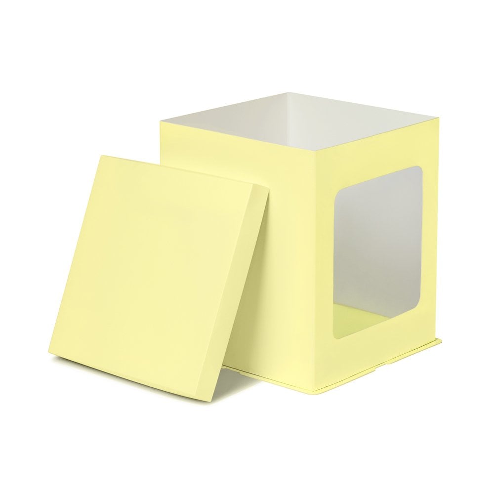 Lemon Yellow Stylish Cake Box with Window