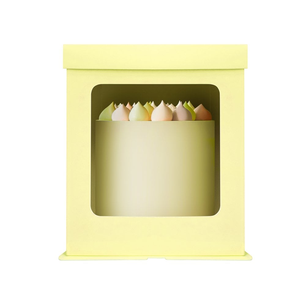 Lemon Yellow Stylish Cake Box with Window