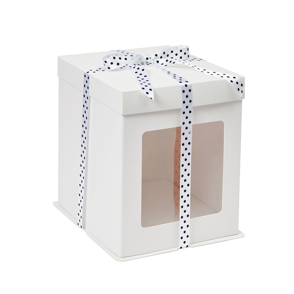 Matt White Stylish Cake Box with Window