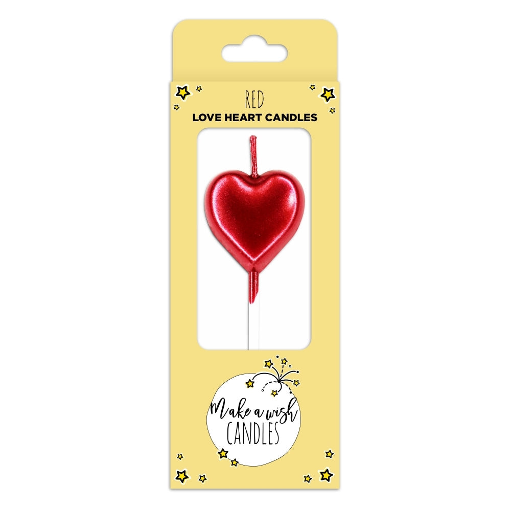 MAKE A WISH - Gold, Silver, Red Single Heart Candle