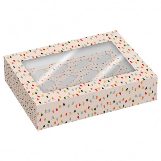 Christmas Lights Cupcake Box - Pack of 2