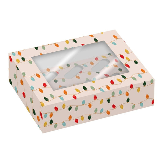 Christmas Lights Cupcake Box - Pack of 2