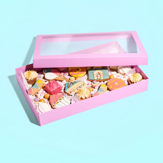 Blue Deluxe Treat Boxes with Clear Window