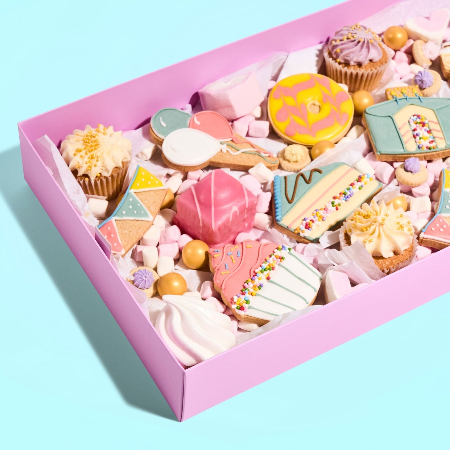 Blue Deluxe Treat Boxes with Clear Window