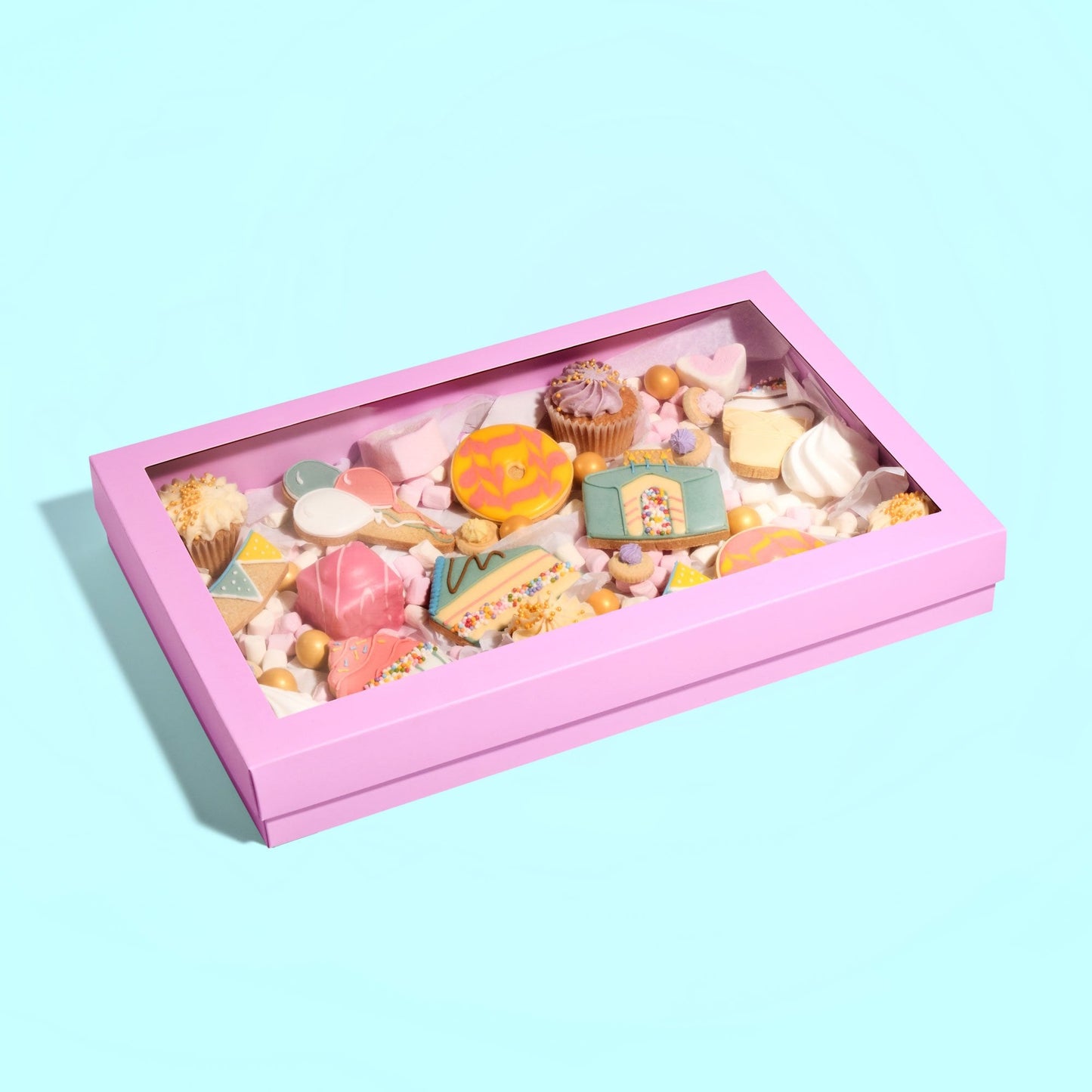 Blue Deluxe Treat Boxes with Clear Window
