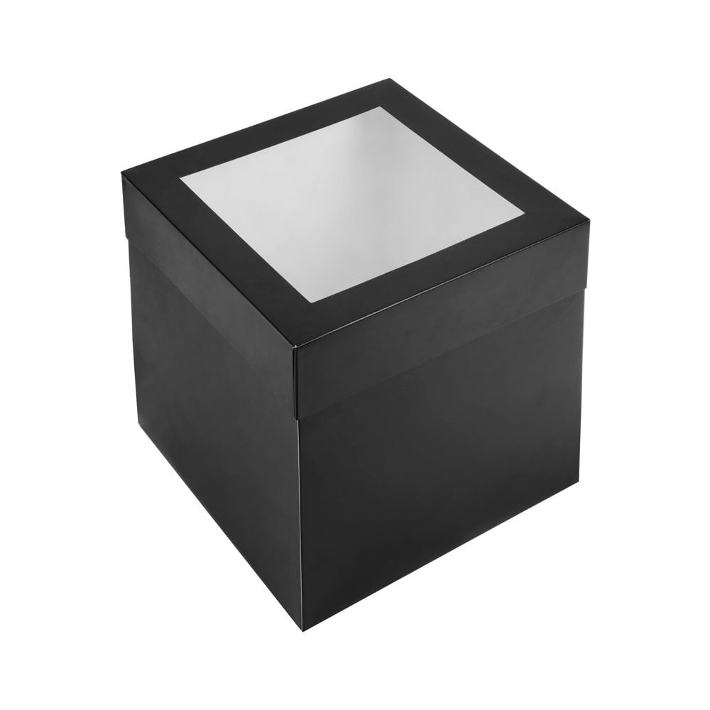 Matte Black Cubed WINDOW Cake Box