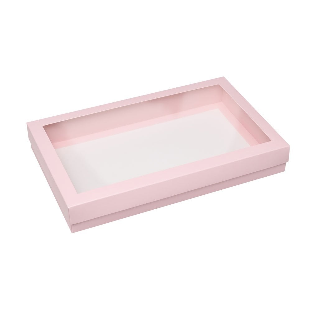 Pink Deluxe Treat Boxes with Clear Window
