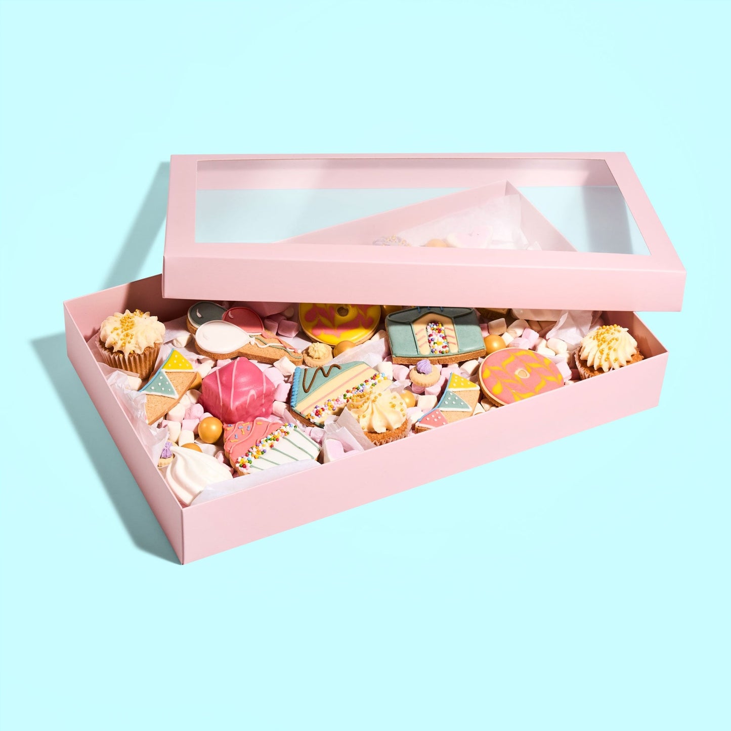 Pink Deluxe Treat Boxes with Clear Window