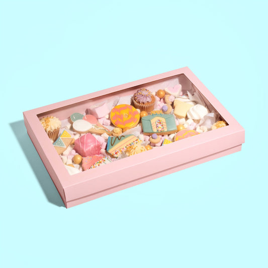Pink Deluxe Treat Boxes with Clear Window