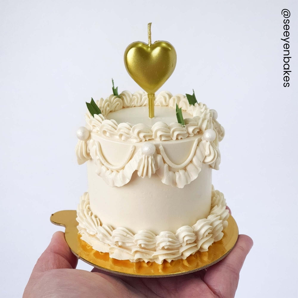 MAKE A WISH - Gold, Silver, Red Single Heart Candle