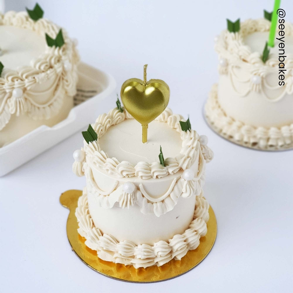 MAKE A WISH - Gold, Silver, Red Single Heart Candle