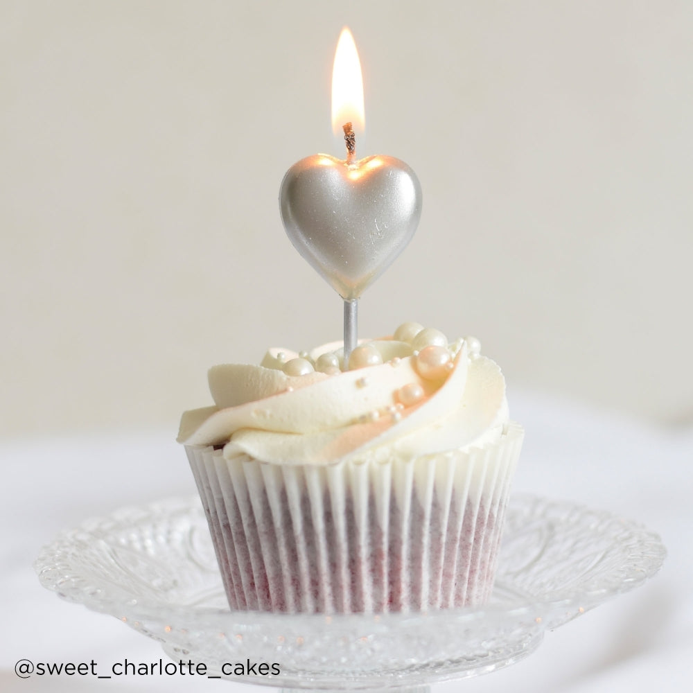 MAKE A WISH - Gold, Silver, Red Single Heart Candle