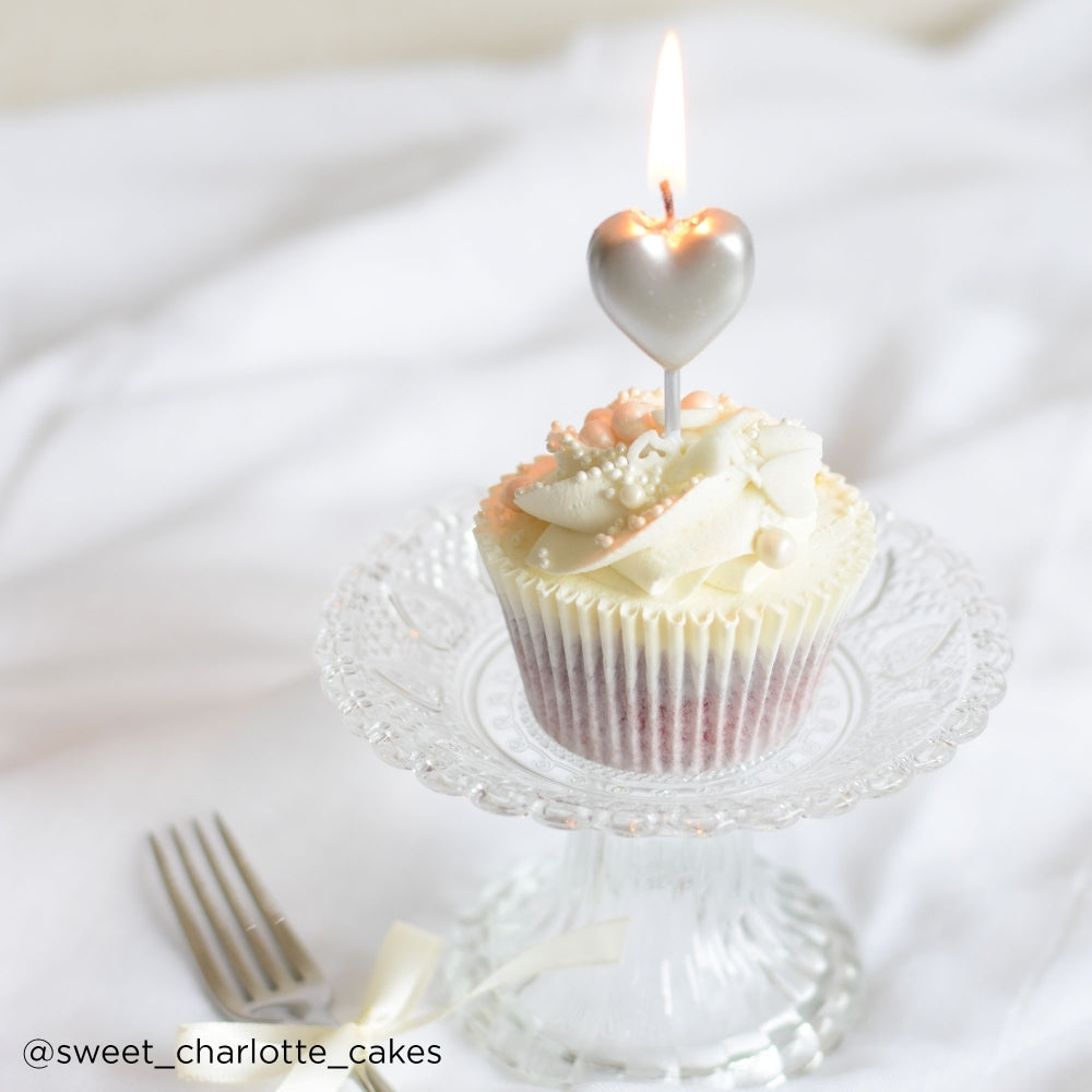 MAKE A WISH - Gold, Silver, Red Single Heart Candle