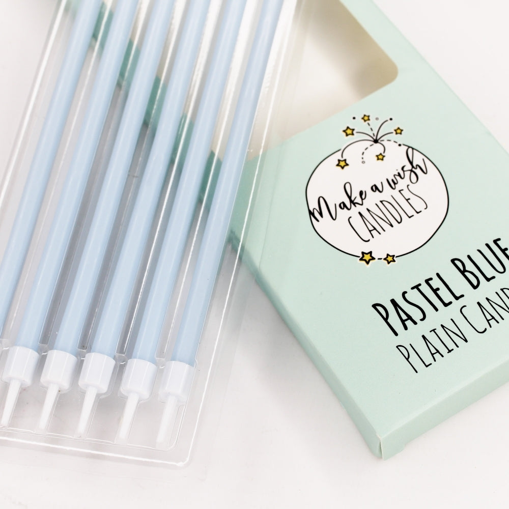 MAKE A WISH - Tall Pastel Pink & Blue Candles x 6