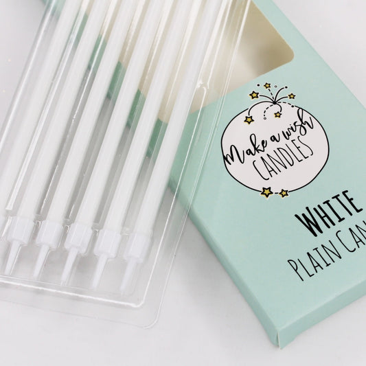 MAKE A WISH - Tall White Candles x 6