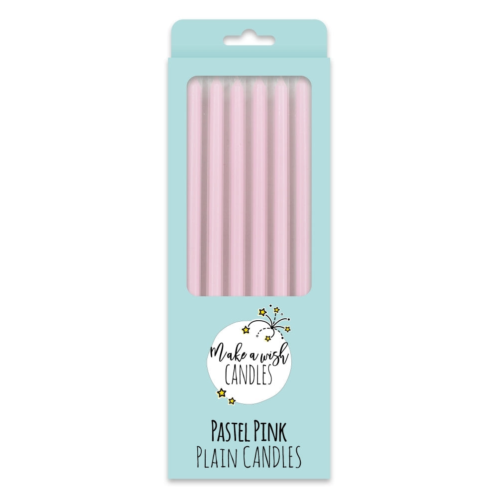 MAKE A WISH - Tall Pastel Pink & Blue Candles x 6