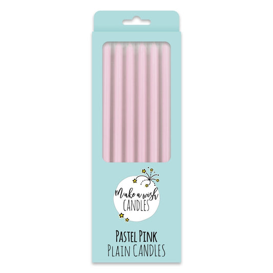 MAKE A WISH - Tall Pastel Pink & Blue Candles x 6